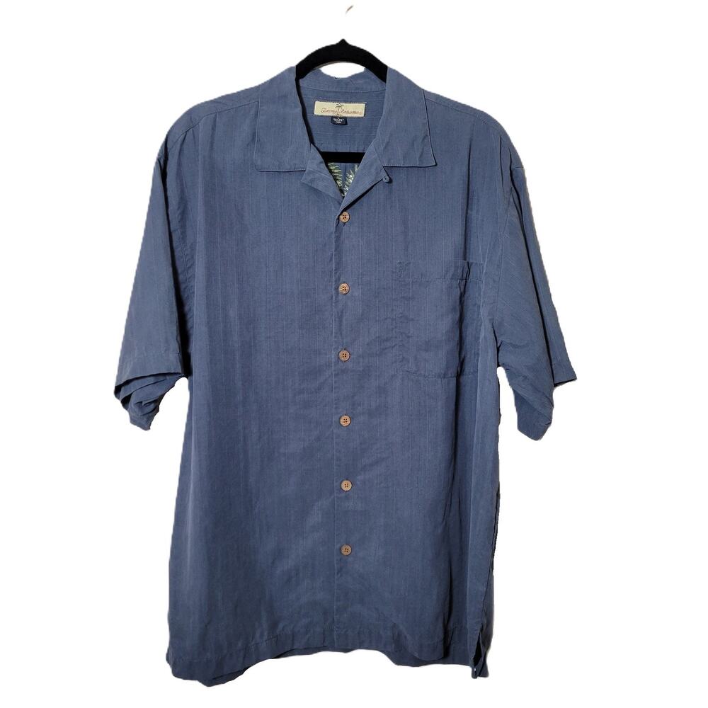 Tommy Bahama Embroidered Men's‎ Silk Shirt Size L "Weekends, Weekdays, Whatever"